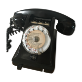 Téléphone bakélite noir littré