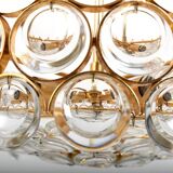 Gilded Brass and Crystal Chandelier by Palwa 1970s
