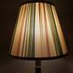 Brass lamp with pleated cap, 70s, Hollywood Regency
