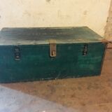 Green ammo chest with letters on it