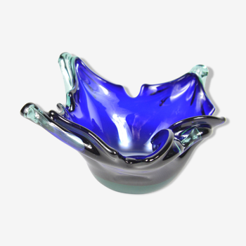 Cendrier en verre de cobalt, Murano, Italie, années 1970