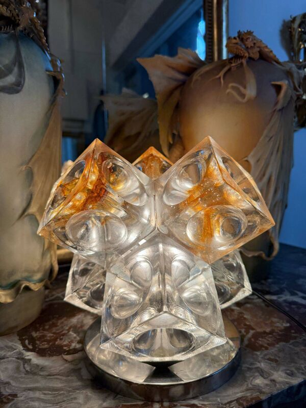 Lampe cubes en verre de stella par poliarte verona desing albino poli '' 197