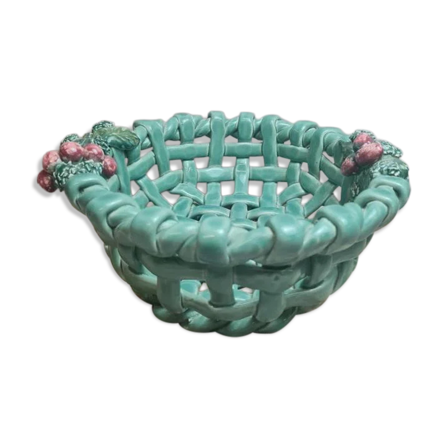 Large openwork bowl in slipware