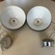 2 round metal pendant lights, Sweden 1980s