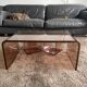 Set of 3 nesting coffee tables in smoked glass – 1970s design