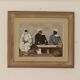 Huile sur panneau suédoise "Trois chiffres", Gösta Sundvall