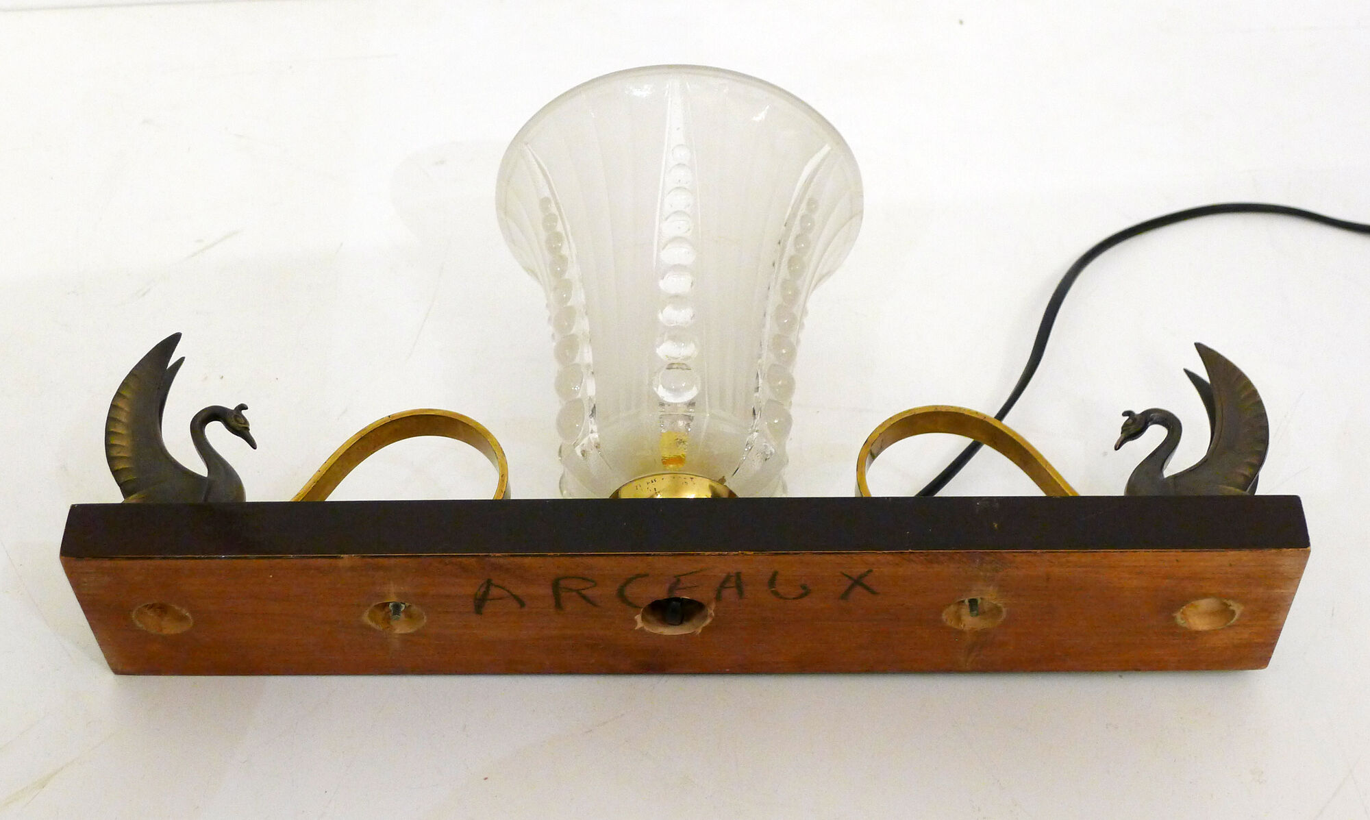Lampe art déco cygnes à poser