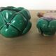 Vallauris mustard pepper shaker, dabbling, ceramics