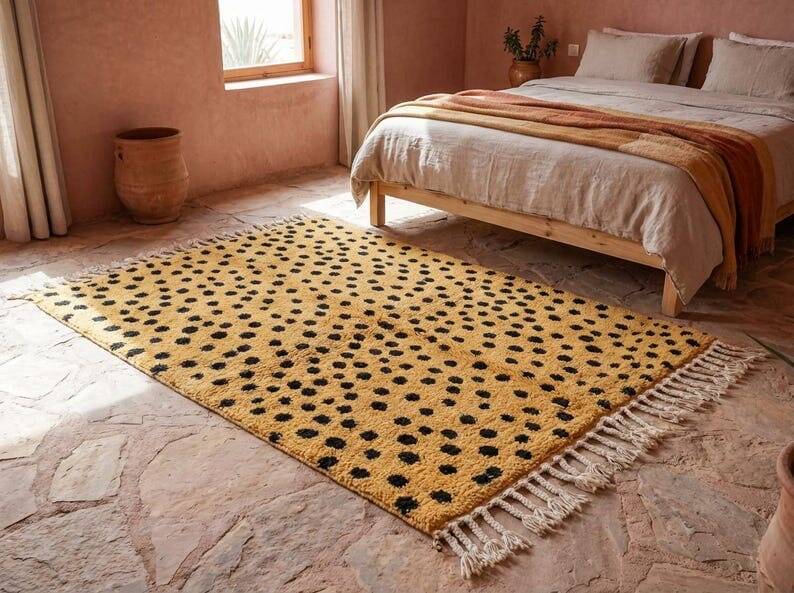Beni Ourain Berber rug made of natural wool, handmade, 150/250 cm.