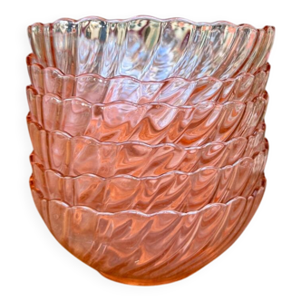 Set of 6 Rosaline pink bowls