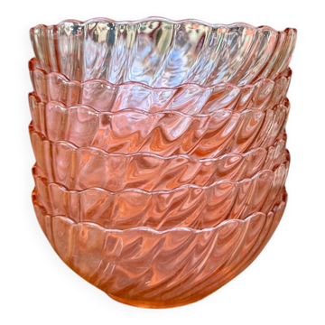 Set of 6 Rosaline pink bowls