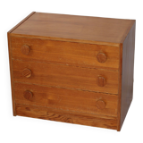 Small vintage Scandinavian pine chest of drawers
