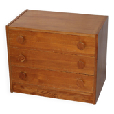 Small vintage Scandinavian pine chest of drawers