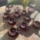 Coffee or tea service in enameled ceramic by Marius Giuge, artisan potter in Vallauris,