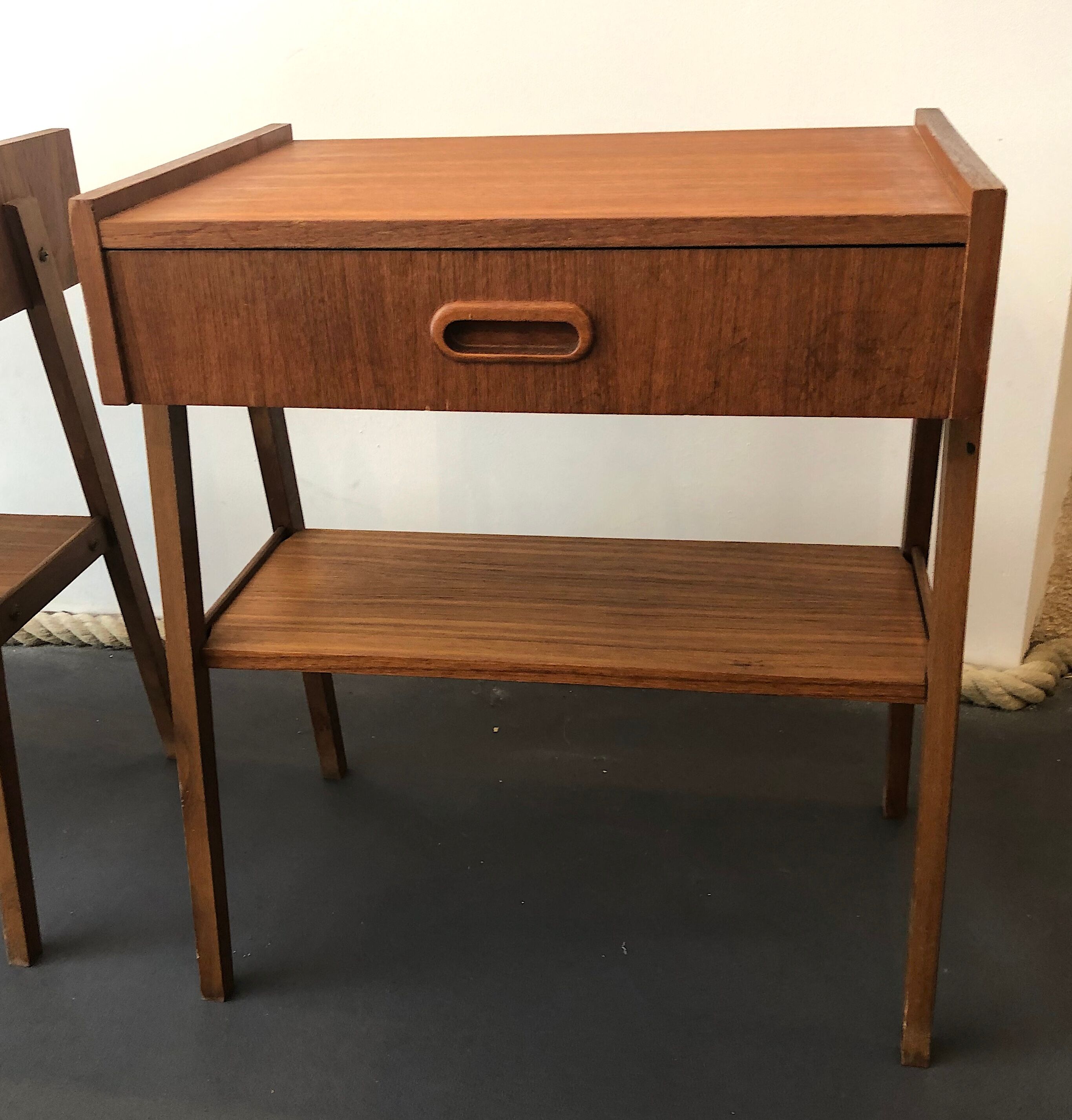 Pair of Danish teak bedside