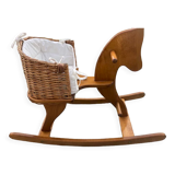 Wood/rattan rocking horse Moulin Roty