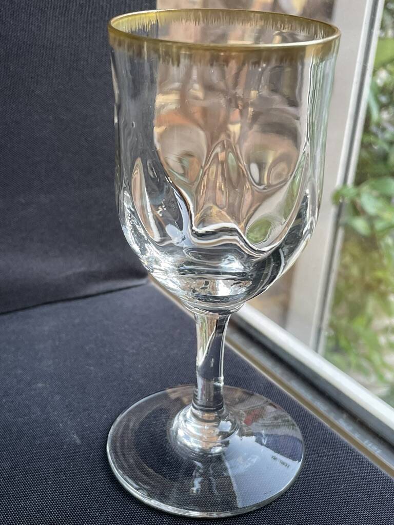 8 Daum gold-plated wine glasses
