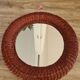 Old large round rattan mirror 80s