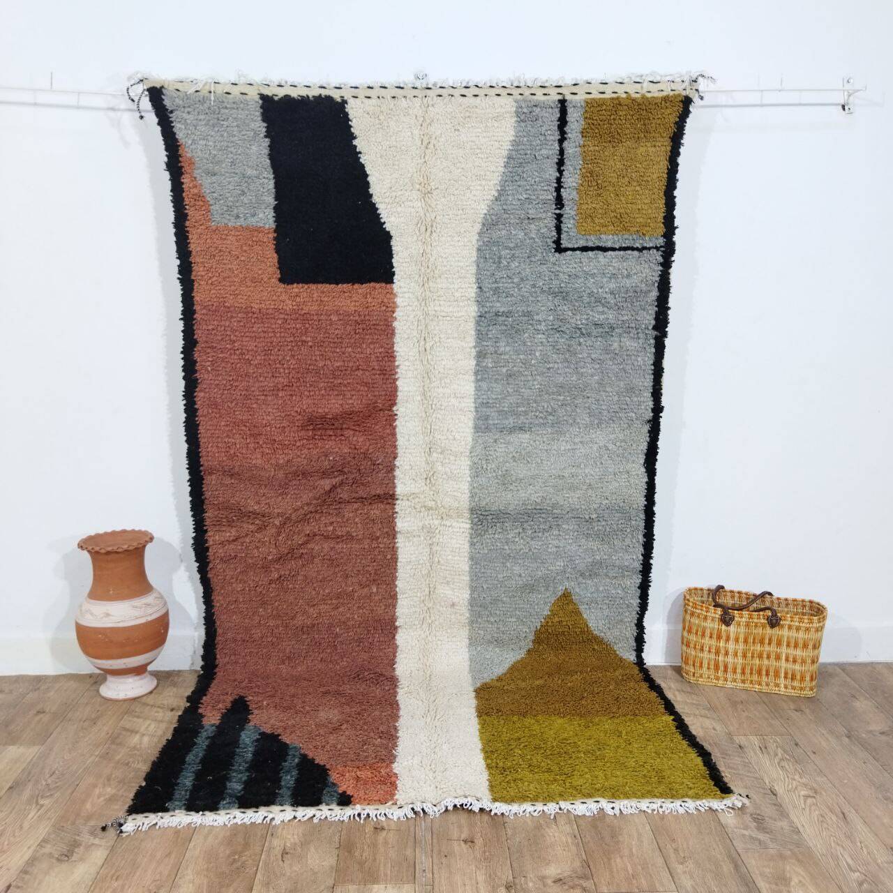 Handmade wool Berber rug 250 X 140 CM
