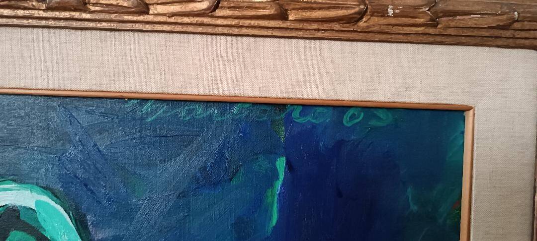 Still life painting 1965 signed Barbero oil on canvas