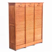 Vintage filing cabinet. Oak wood. Restored. France, 1940s-1950s.