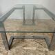 Old glass and chrome coffee table, 70