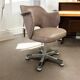 Vintage taupe lounge chair / office chair with chrome frame