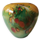 Ovoid-shaped vase, in blown art glass. Speckled inclusions
