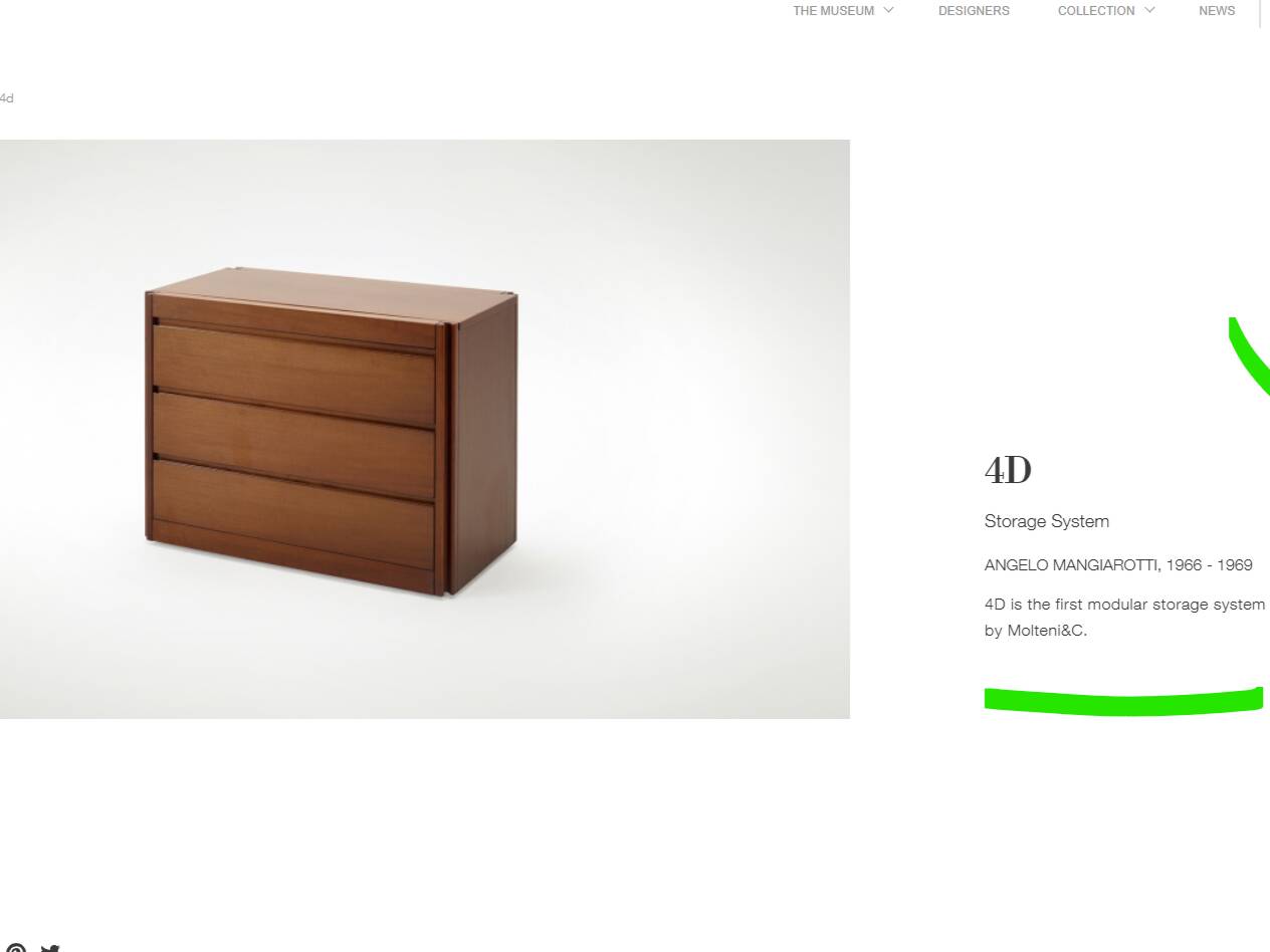 1970s Italian walnut Angelo Mangiarotti 4D series cabinet bar