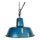Small Industrial Blue Enamel Pendant Lamp, 1960s