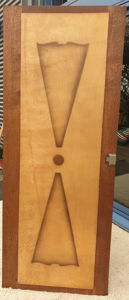 Art Deco door mirror with floral pattern frame