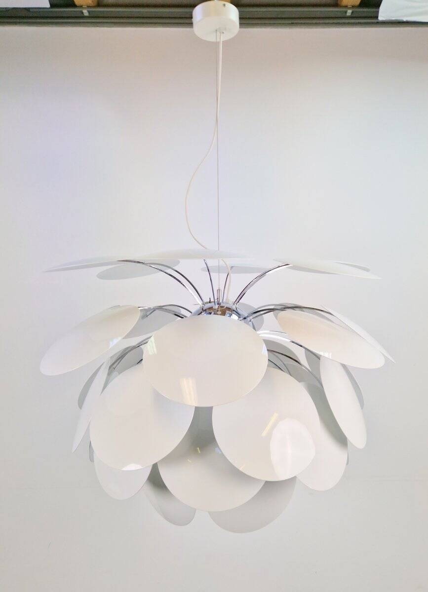 Suspension Discocó blanche par Christophe Mathieu pour Marset, années 2000.