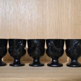 Set of 5 hen-shaped egg cups