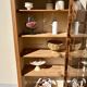 Raw wood display cabinet