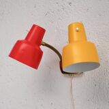 1960s Scandinavian Two-Arm Wall Lamp in Metal
