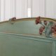 Art Nouveau bed in carved and painted wood, Poppies, Circa 1900