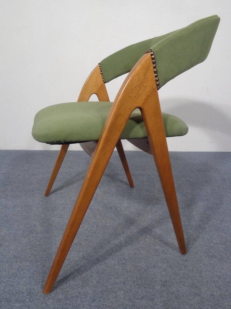 Beech chair in green, 1960s