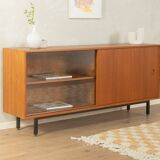 Classic sideboard by Lothar Wegner, 1960s, teak veneer, glass sliding door