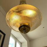 Holophane Art Deco prismatic glass pendant light
