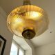 Holophane Art Deco prismatic glass pendant light