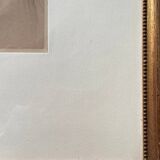 Painting drawing and flange "Young smiling woman" 30's signed L. George