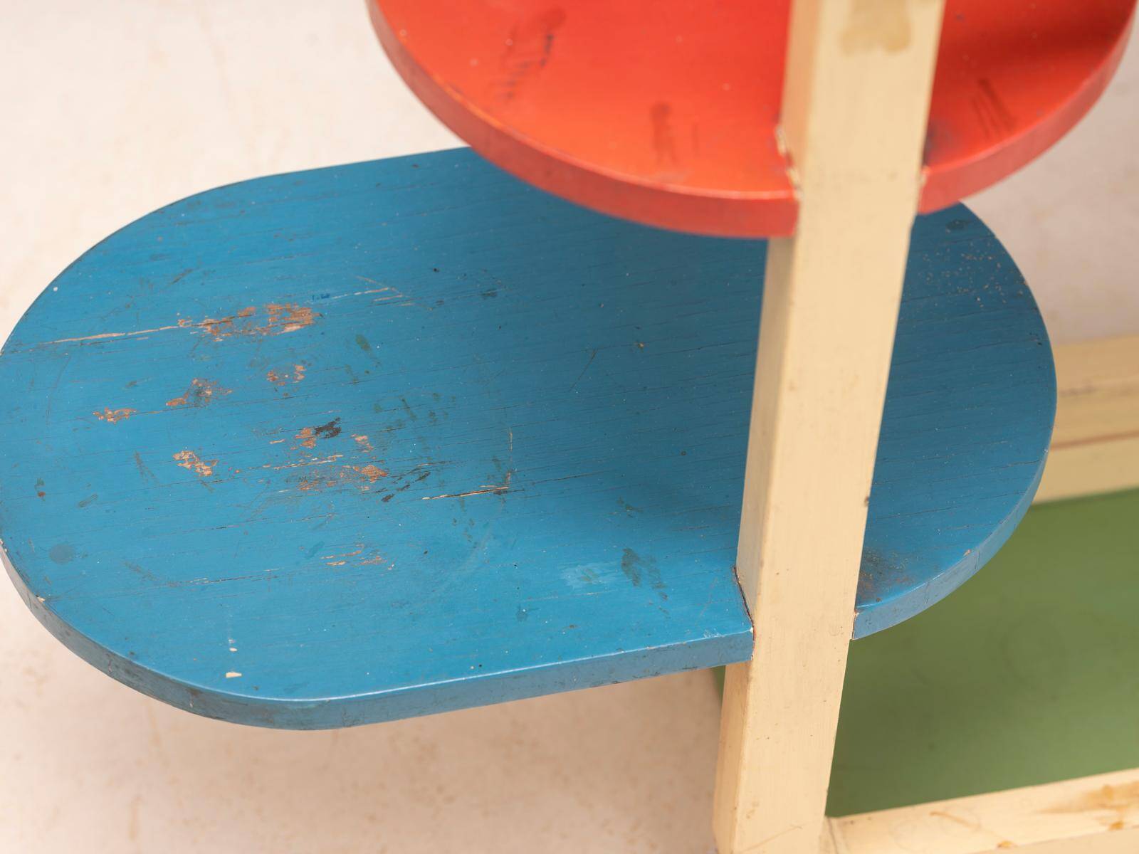 Vintage multicolour tubular steel flower stand / plant stand, mid-20th century, Czechoslovakia, 71 × 50 × 103 cm