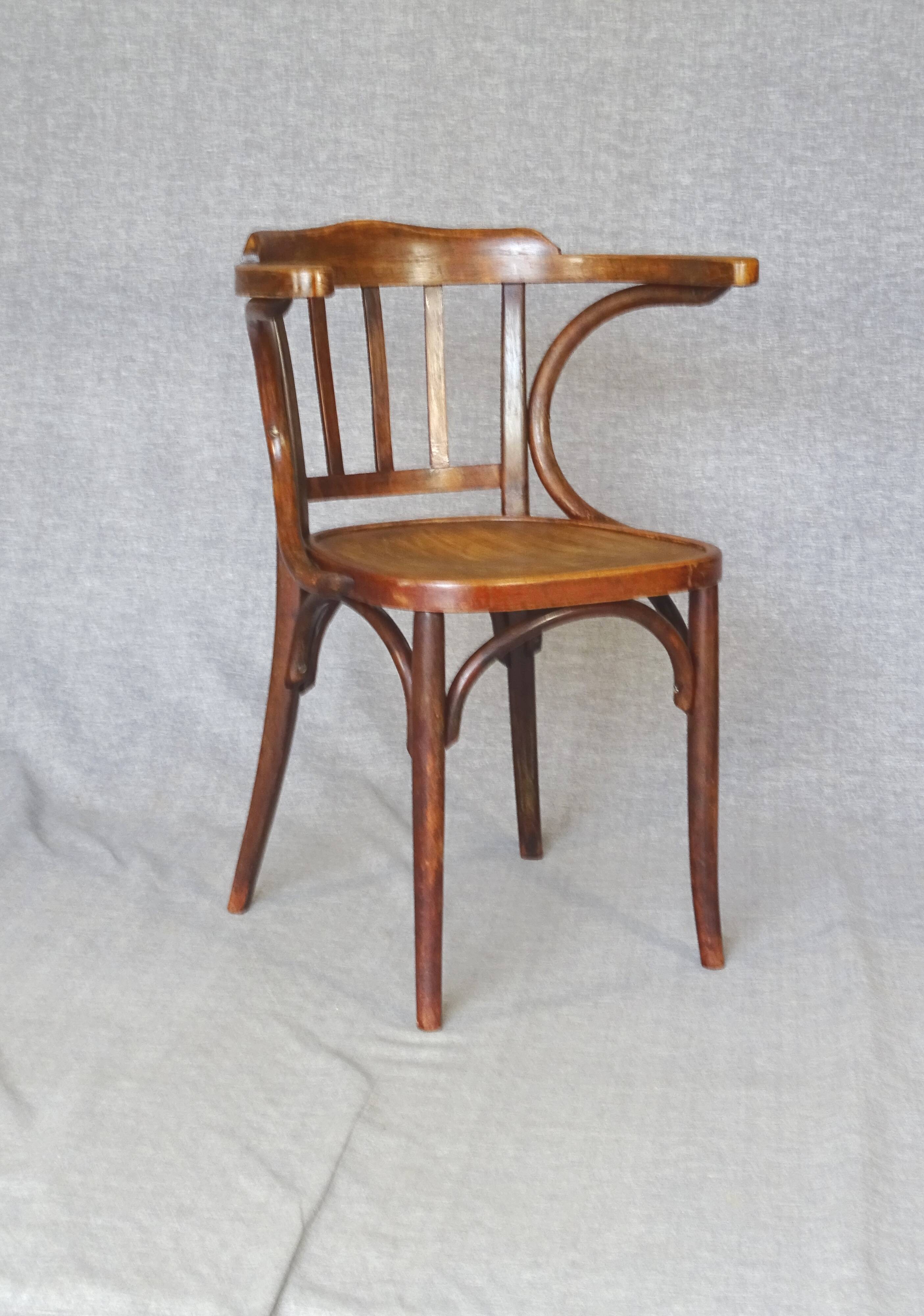 Baumann 1935/39 bistro armchair known as "office" armchair, original condition,