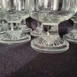 10 vintage stemmed glasses in molded glass