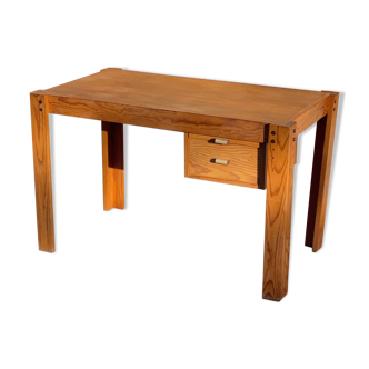 Adjustable pine desk design from the 80s