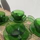 4 tasses en verre vert Vereco 1960