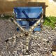 Blue office chair of the 70s swivelling