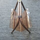 Magazine rack: plexiglass and rattan