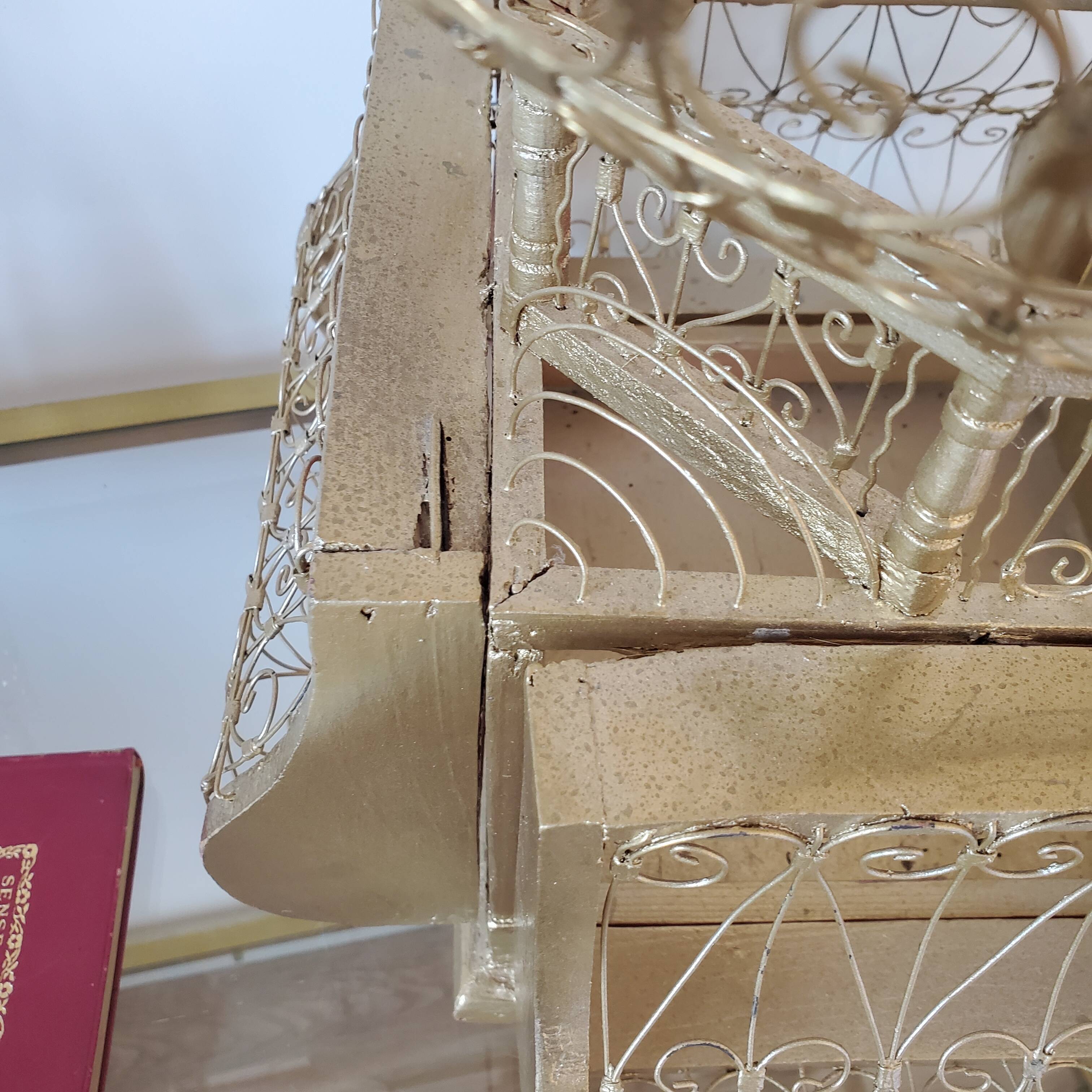 Large golden bird cage