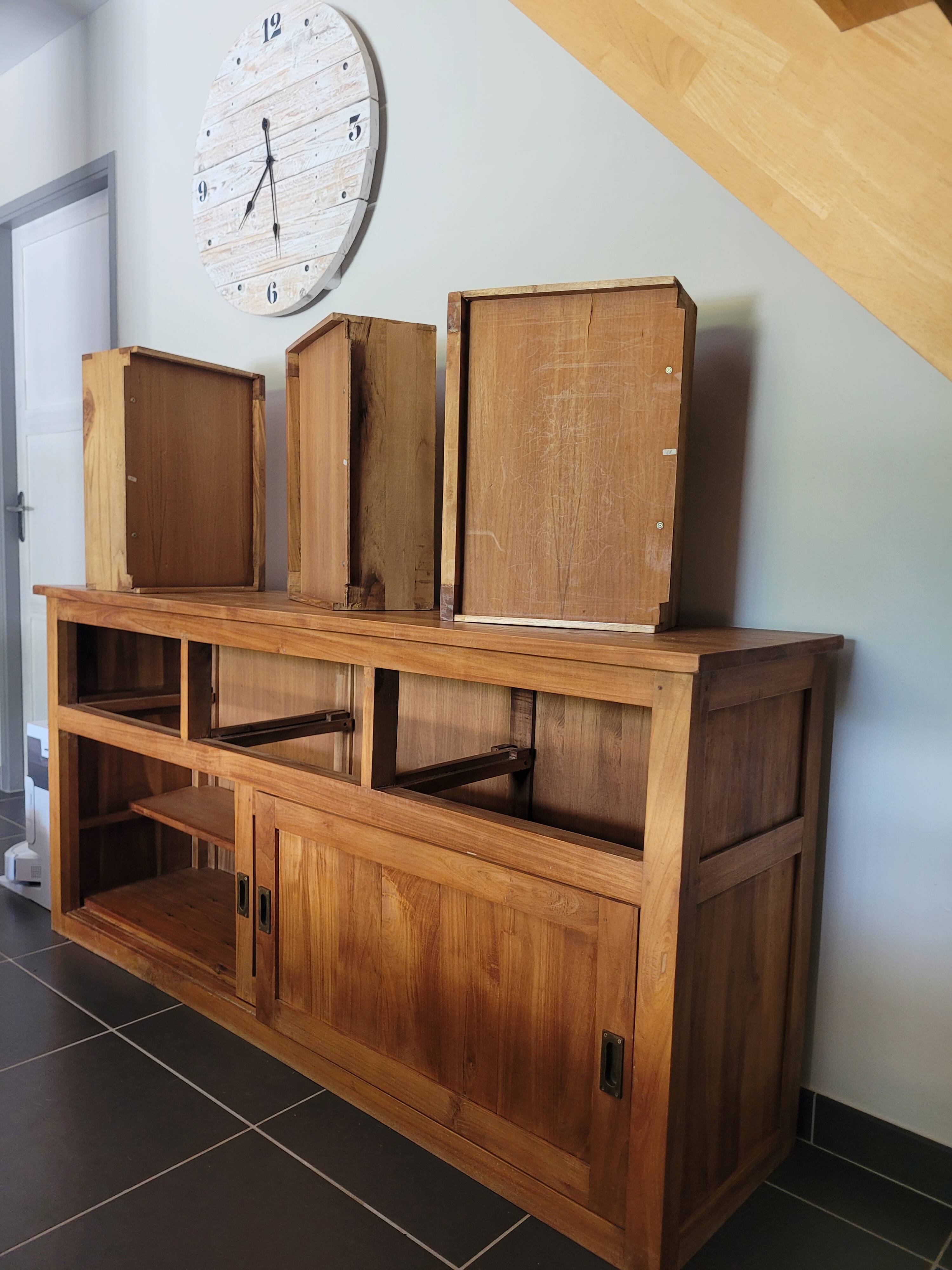 Low teak furniture